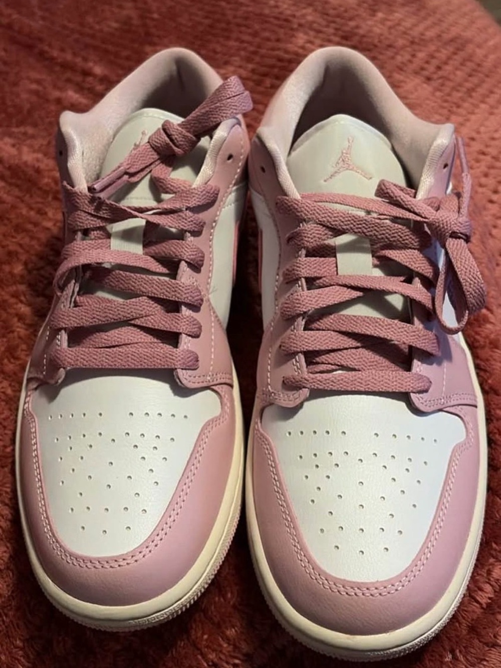 Jordan Low Top Sneakers in Pink and White